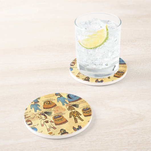 Azteekse mantels zandsteen onderzetter (Zijkant)