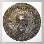 Azteekse/Maya kalender met schedelposter Poster (Voorkant)