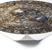 Azteekse/Mayacalender met Schedel Poster (Hoek)
