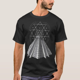 Azteekse Mayapiramiden Oude archeologie Heilige Ge T-shirt