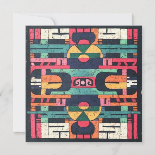 Azteekse motief kaart (Voorkant)
