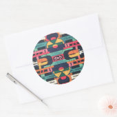 Azteekse motief ronde sticker (Envelop)