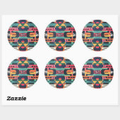 Azteekse motief ronde sticker (Vel)