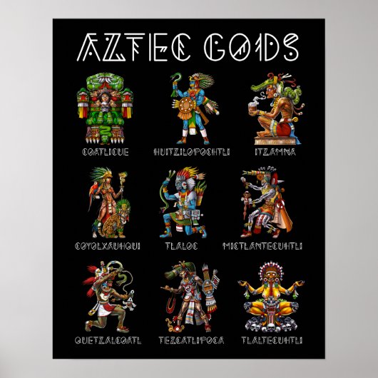 Azteekse mythologie goden poster (Voorkant)
