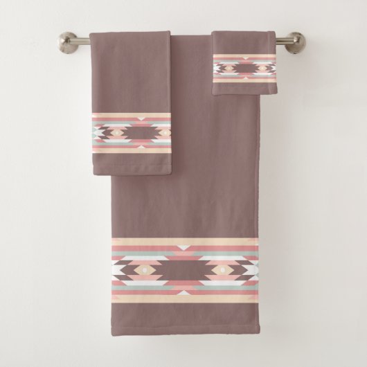 Azteekse Native Amerikaanse ontwerp rand Bad Handdoek (Insitu)