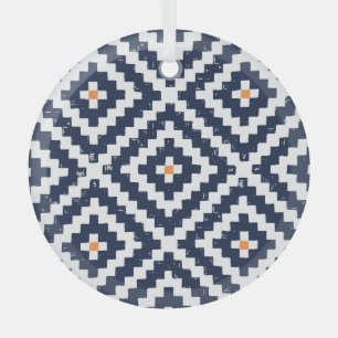 Azteekse Navajo etnische naadloze patroon Glas Ornament