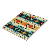 Azteekse patroon retro geometrisch abstract blauwg tegeltje (Zijkant)