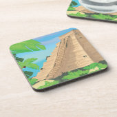 Azteekse piramide bier onderzetter (Linkerzijde)