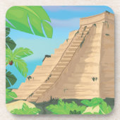 Azteekse piramide bier onderzetter (Voorkant)
