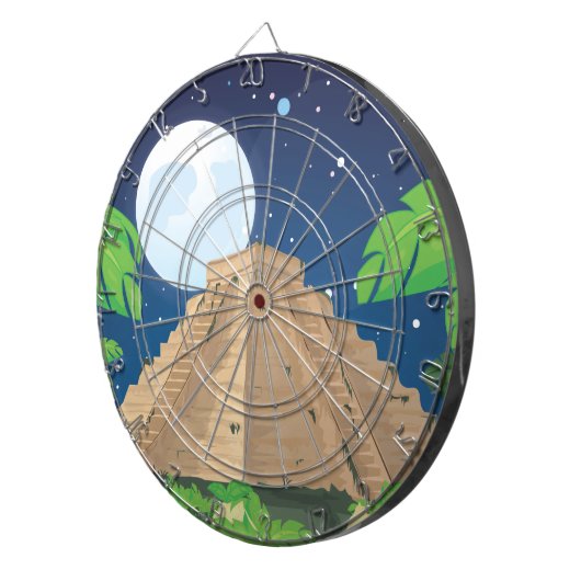 Azteekse piramide dartbord (Voorkant Rechts)