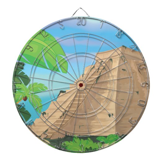 Azteekse piramide dartbord (Voorkant)