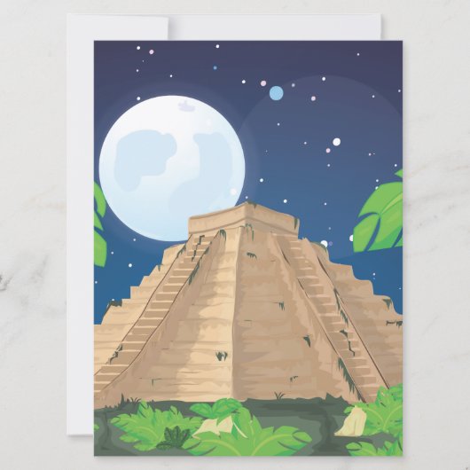 Azteekse piramide kaart (Voorkant)