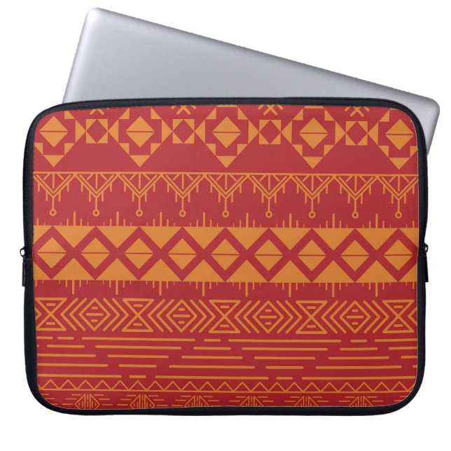 Azteekse retro:  patroonontwerp. laptop sleeve (Voorkant)