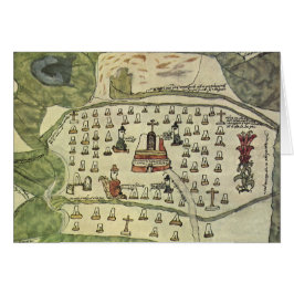 Azteekse Rijk van Montezuma, Antieke Wereldkaart,