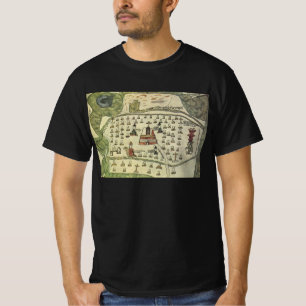 Azteekse Rijk van Montezuma, Antieke Wereldkaart,  T-shirt