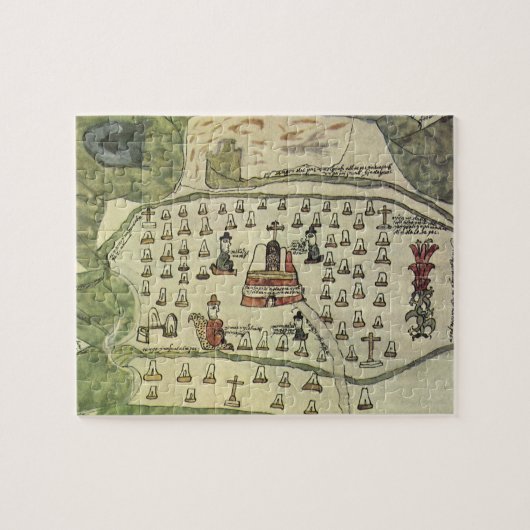 Azteekse Rijk van Montezuma, Oude Wereldkaart, 157 Legpuzzel (Horizontaal)