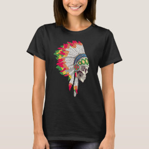 Azteekse Schedel Jaguar Krijger Masker Oude Mayan T-shirt