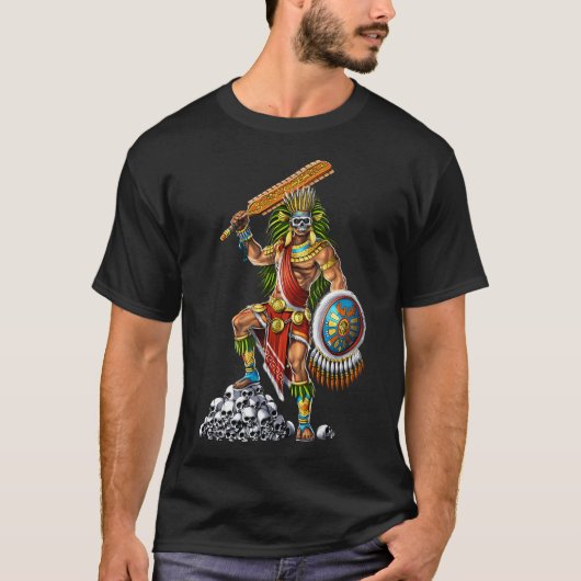 Azteekse Schedel Krijger T-shirt (Voorkant)