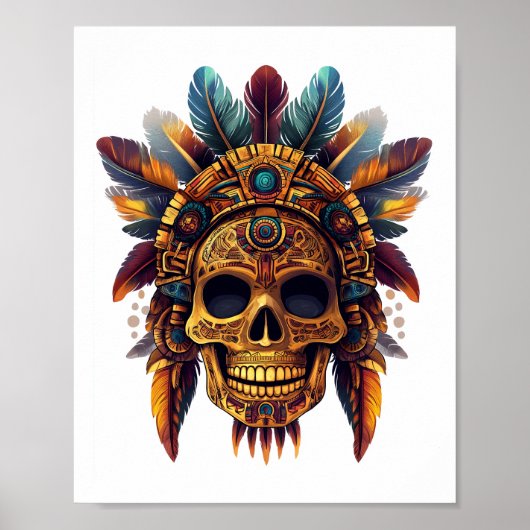 Azteekse Schedel Reliek Poster (Voorkant)