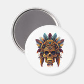 Azteekse schedel relikwie magneet (Voorkant / Achterkant)