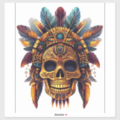 Azteekse schedel relikwie sticker (Vel)