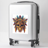 Azteekse schedel relikwie sticker (Koffer)