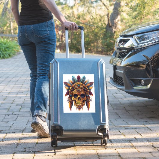 Azteekse schedel relikwie sticker (Koffer Insitu)