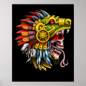 Azteekse serpent schedel krijger poster (Voorkant)