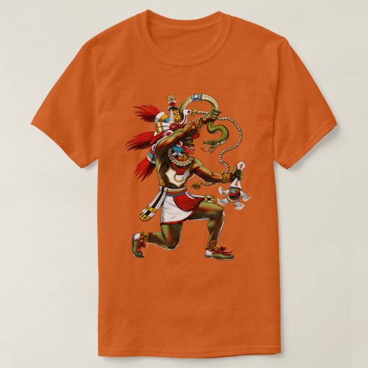 Azteekse slang God Quetzalcoatl T-shirt (Design voorkant)