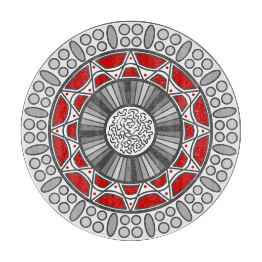 Azteekse Snijplank voor Glas Ontmoet Alien (Voorkant)