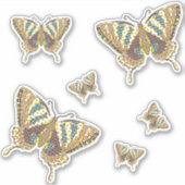 Azteekse Staartvlinder Contour Sticker (Voorkant)