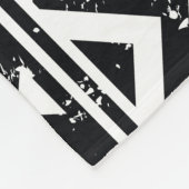 Azteekse stam: grunge wit patroon. fleece deken (Hoek)