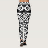 Azteekse stam: grunge wit patroon. leggings (Achterkant)