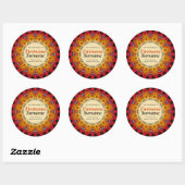 Azteekse stam-patroonboeklabelsticker ronde sticker (Vel)