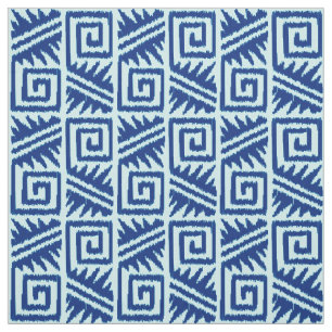 Azteekse Stammen van Ikat - Indigo en Lichtblauw Stof