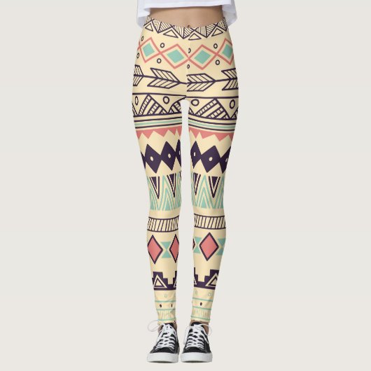 Azteekse stamstrepen: illustratie leggings (Voorkant)