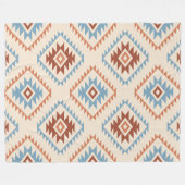 Azteekse stijl motief groot patroon blauw CRM terr Fleece Deken (Voorkant (Horizontaal))