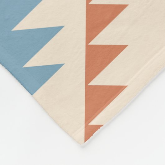 Azteekse stijl motief groot patroon blauw CRM terr Fleece Deken (Hoek)
