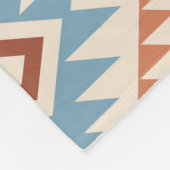 Azteekse stijl motief groot patroon blauw CRM terr Fleece Deken (Hoek)