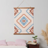 Azteekse stijl motief LG patroon blauwe CRM terrac Hangend Wandkleed (Slaapkamer)