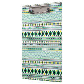 Azteekse stijl Tribal Pattern Wit Blauw Groen Klembord (Links)