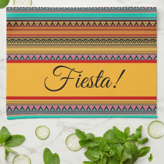 Azteekse strepen "Fiesta"  Theedoek (Gevouwen)