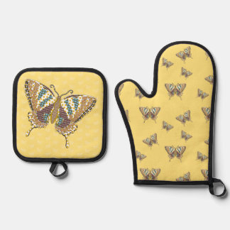 Azteekse Swallowtail Ovenwant & Pannenlap Set