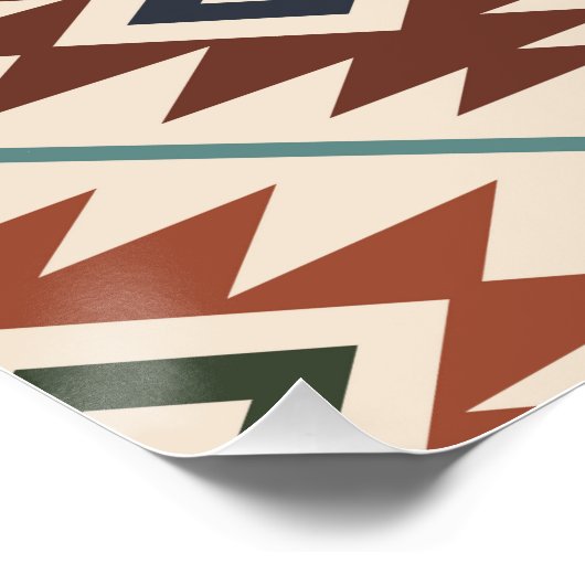 Azteekse symbool gestileerde grote patroon kleur m perfect poster (Hoek)