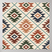 Azteekse symbool gestileerde grote patroon kleur m poster (Voorkant)