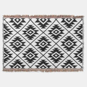 Azteekse symbool gestileerde grote ptn zwart op wi deken (Voorkant)