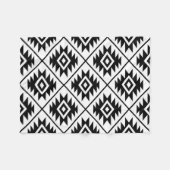 Azteekse symbool gestileerde grote ptn zwart op wi fleece deken (Voorkant (Horizontaal))