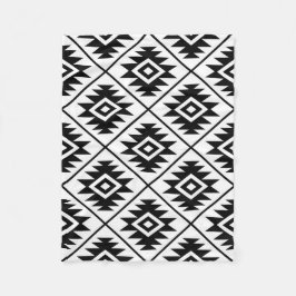Azteekse symbool gestileerde grote ptn zwart op wi fleece deken