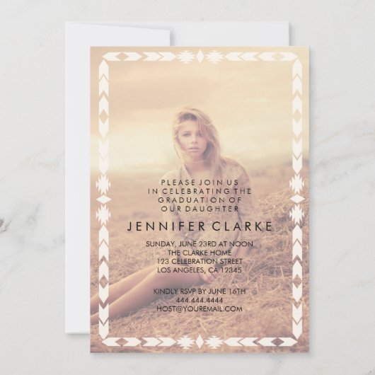 AZTEEKSE TRIBAL AFSTUDEERDER | UITNODIGING AFSTUDE (Achterkant)