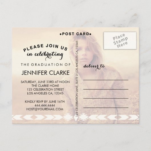 AZTEEKSE TRIBAL AFSTUDEERDER | UITNODIGING AFSTUDE (Achterkant)